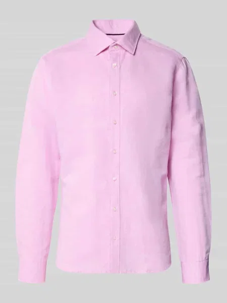Koszula casualowa z mieszanki lnu o kroju regular fit Jake*s różowa
