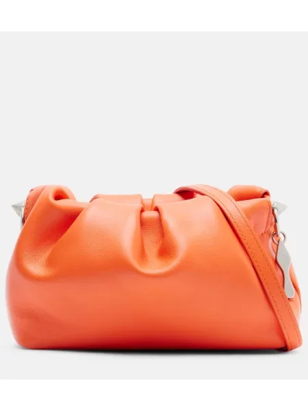 Mini geanta de piele Christian Louboutin din piele mini portocaliu