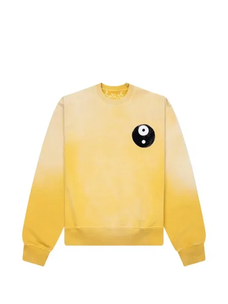 Hanorac crewneck D-r-g-n cu imagine galben