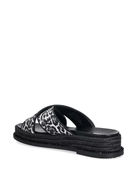 Raštuotos dirželis šlepetės Dkny leopardinės juoda