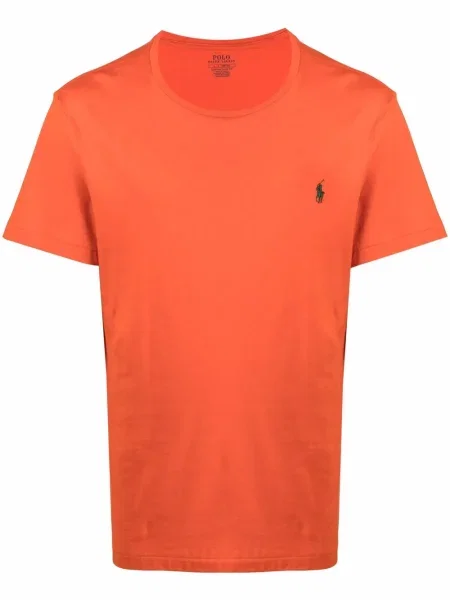 Tricou Polo Ralph Lauren cu broderie scurt portocaliu