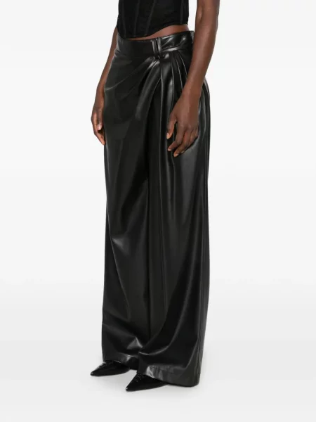 Pantaloni Aniye By din piele drapate negru