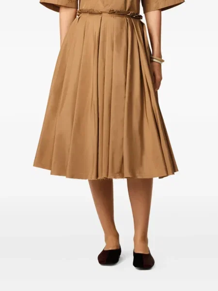 Fusta plisata Ami Paris plisată până la genunchi maro