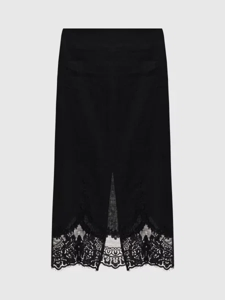 Льняная юбка миди Twinset черная
