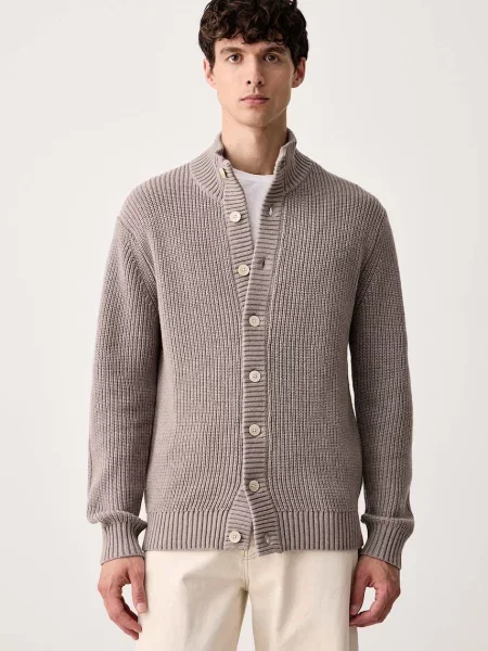 Lindbergh cardigan pentru bărbați cu lână bej