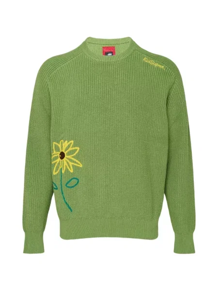 Sweter Kidsuper w kwiatki zielony