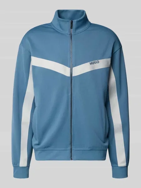 Bluza rozpinana o kroju relaxed fit z taśmą ze wzorem w jodełkę model ‘DARTI’ Hugo