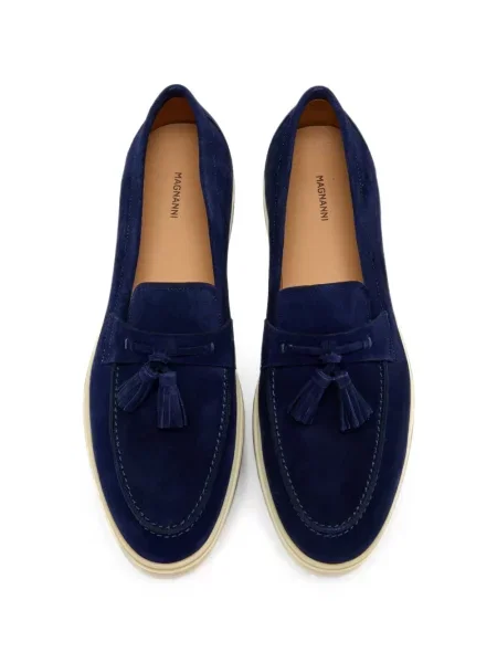 Pantofi loafer Magnanni din piele de căprioară albastru