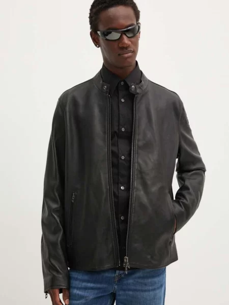 Кожено яке Diesel L-CARVER преходен модел черно