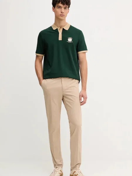 Hackett London spodnie proste beżowy