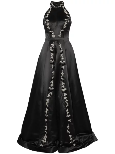 Haftowana sukienka Aavva w kwiatki czarna