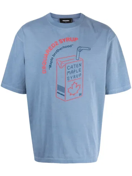 Tricou Dsquared2 cu imagine albastru