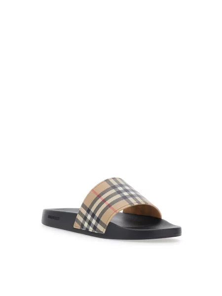Klapki Burberry beżowe
