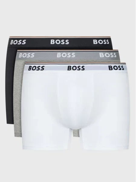 BOSS Boxer trumpikės Power margai pilka / juoda balta
