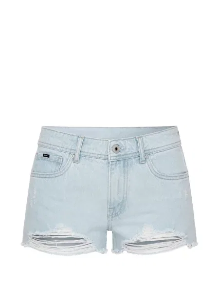 Pantaloni scurți din denim Pepe Jeans zdrențuiți albastru