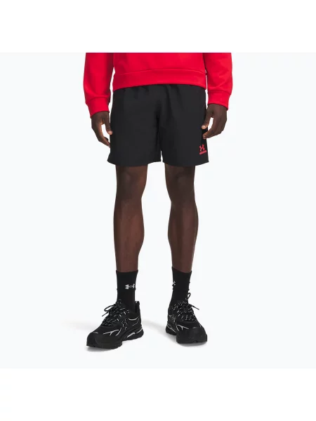 Pantaloni scurți de antrenament pentru bărbați Under Armour Tech Sport black/racer red/racer red negru