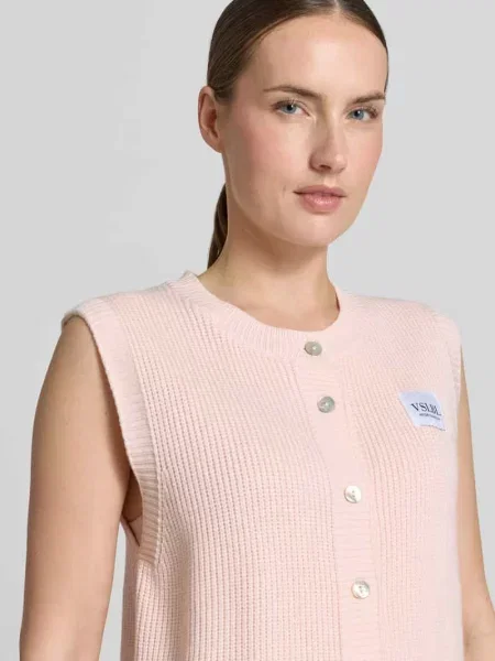 Kamizelka dzianinowa o kroju regular fit z mieszanki model MILLA' Villa Sophie różowa