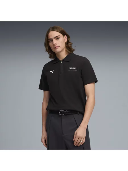 Koszulka polo PUMA x ASTON MARTIN ARAMCO TEAM Jacquard Odzież S czarny