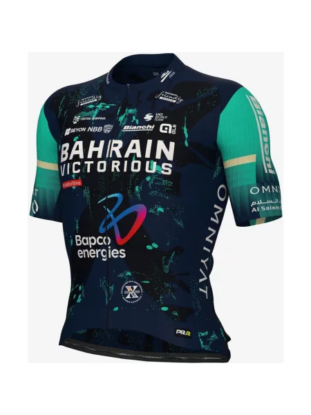 Koszulka rowerowa Bahrain-Victorious PR-R z krótkim rękawem ciemnoniebieska M niebieska