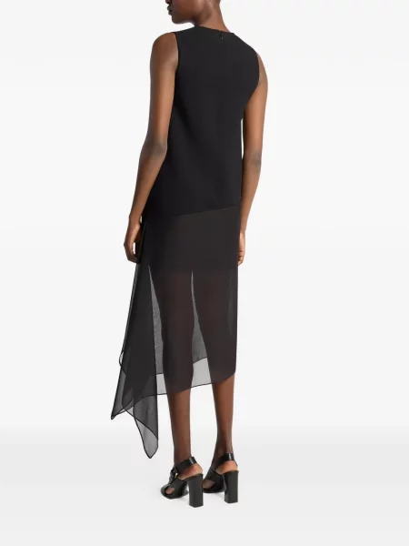 Rochie midi Michael Kors Collection asimetrică negru