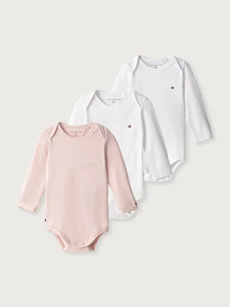 Tommy Hilfiger body dojčenské s elastanom ružová