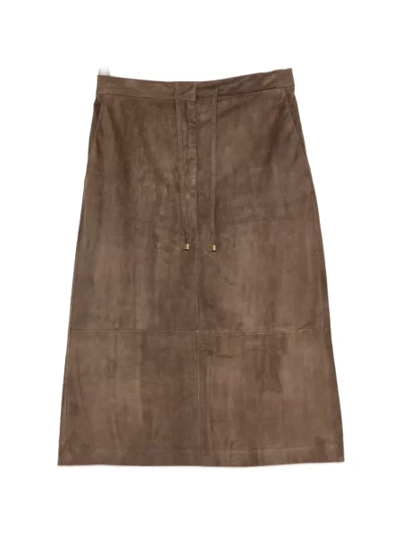 Μίντι φούστα Max Mara σουέτ καφέ