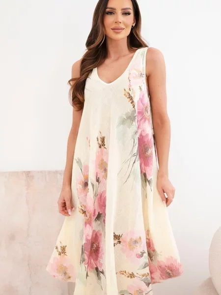 Rochie midi Kesi Włoski cu mâneci scurte