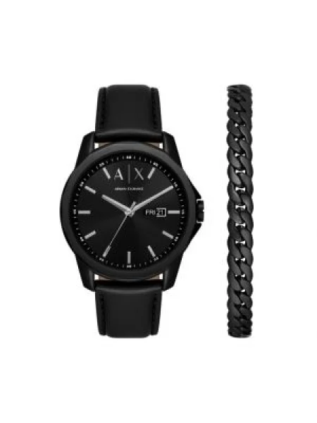 Armani Exchange karóra és karkötő fekete férfi