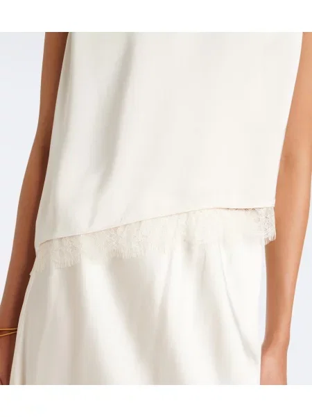 Top Vince din satin alb