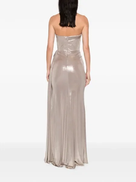 Rochie Cristallini drapată de costum argintiu