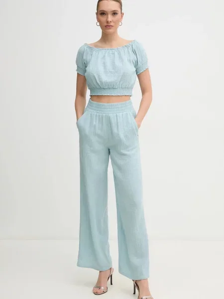 Dkny bluzka gładka niebieski