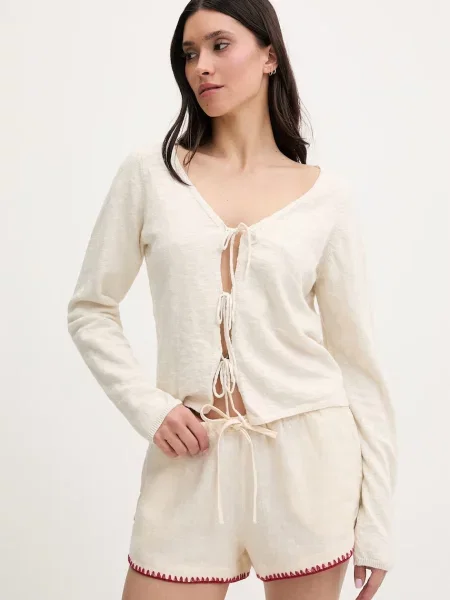 Rip Curl kardigan za žene od pamuka PACIFIC KNIT CARDI bež