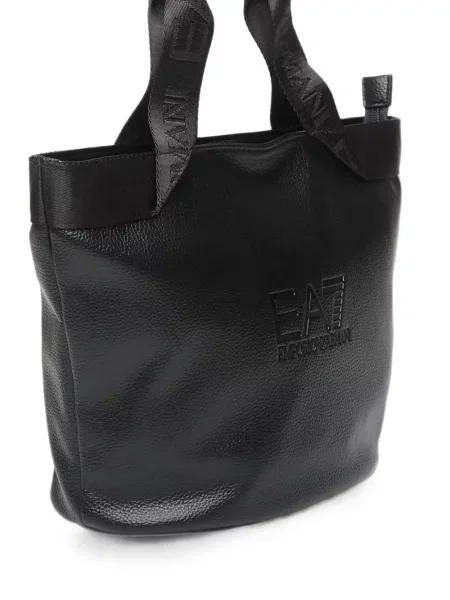 Шопинг чанта Ea7 Emporio Armani с автограф черно
