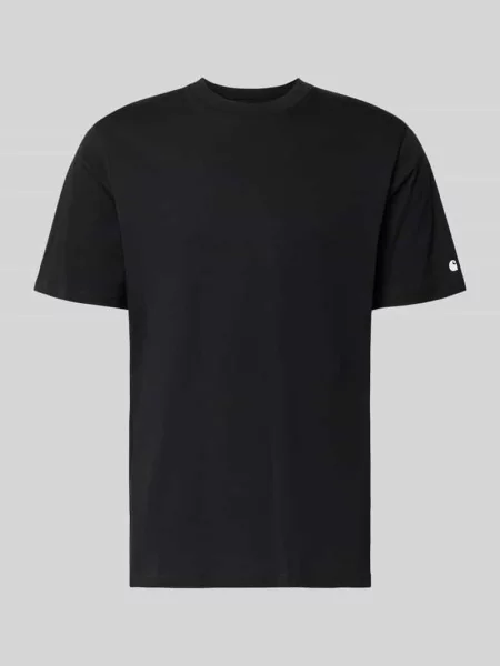 T-shirt z prążkowanym okrągłym dekoltem Carhartt Work In Progress czarna
