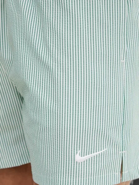 Slip de baie Nike cu gât halter cu imagine cu imprimeu geometric negru