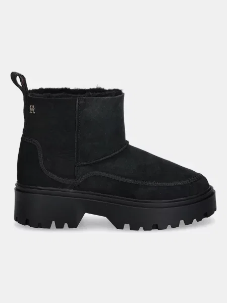 Tommy Hilfiger Cizme de zăpadă Real Shearling Pullon negru