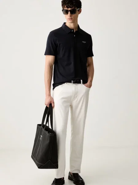 Tricou polo Guess Jeans albastru
