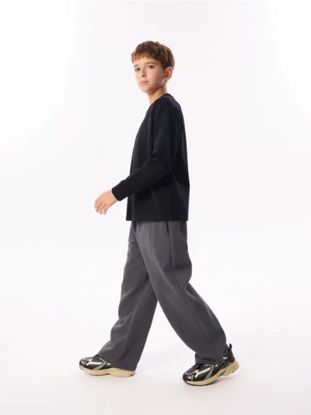 Reserved Pantaloni wide leg gri-închis gri