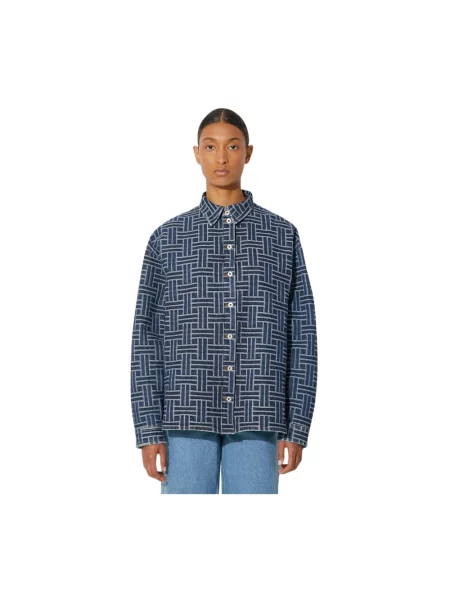 Kenzo koszula jeansowa Dropped Shoulders Shirt niebieska