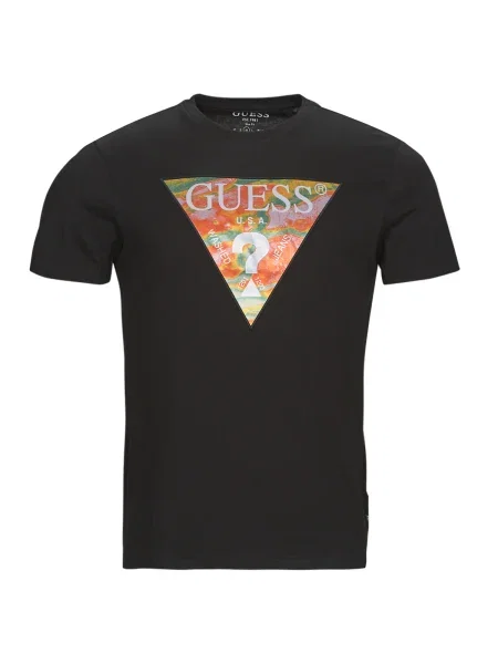 Tricou Guess cu imprimeu abstract scurt