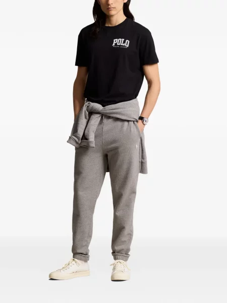 Tricou polo Polo Ralph Lauren cu glugă cu blană cu broderie roșu