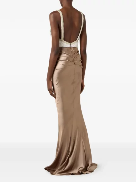 Rochie maxi Elisabetta Franchi cu volane drapată de costum