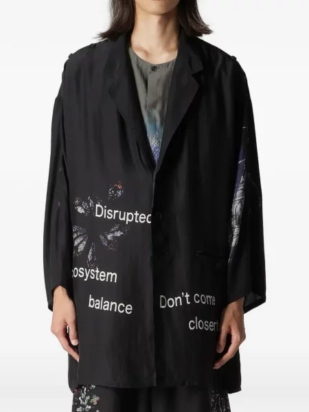 Geacă Yohji Yamamoto de mătase negru