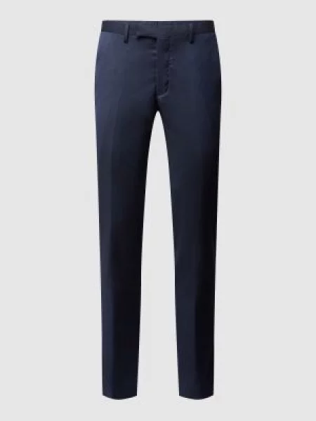 Spodnie biznesowe o kroju slim fit z tkanym wzorem Mcneal granatowe