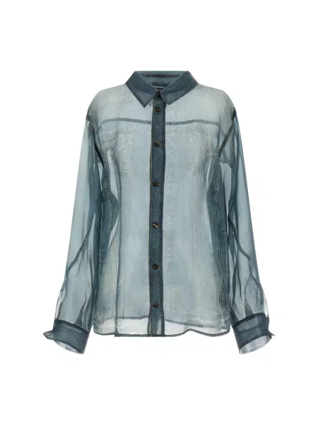 Jedwabna koszula Haikure niebieska