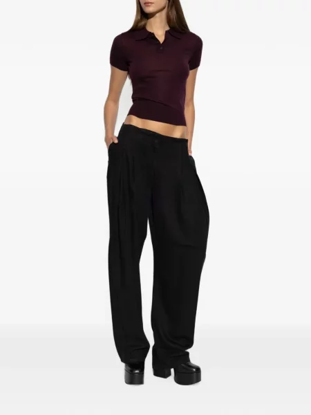 Scurt tricou polo Dsquared2 de lână roșu