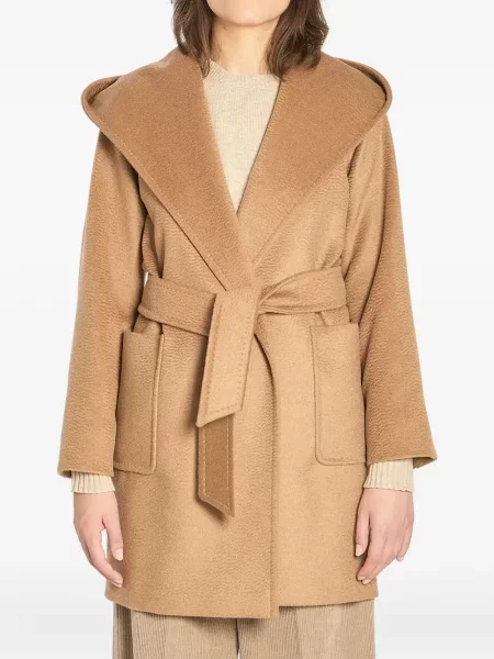 Palton Max Mara cu glugă maro