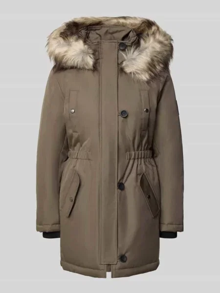 Parka kroju shaped fit z naszywką z logo model ‘IRIS’ Only oliwkowa