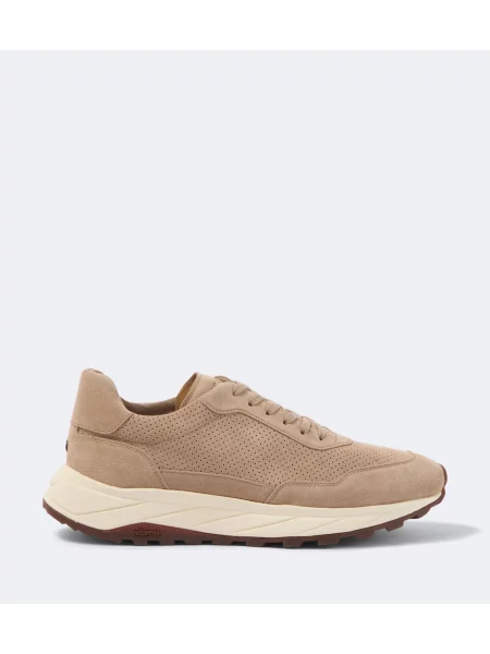 Sneakerși Fedeli din piele de căprioară bej