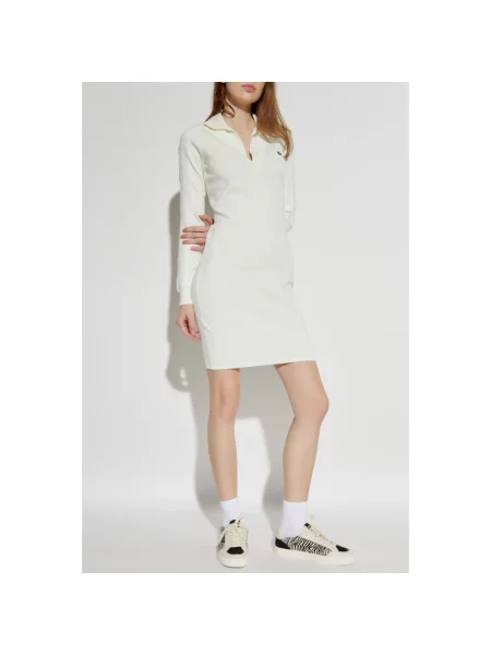 Sukienka Adidas Originals z długim rękawem biała